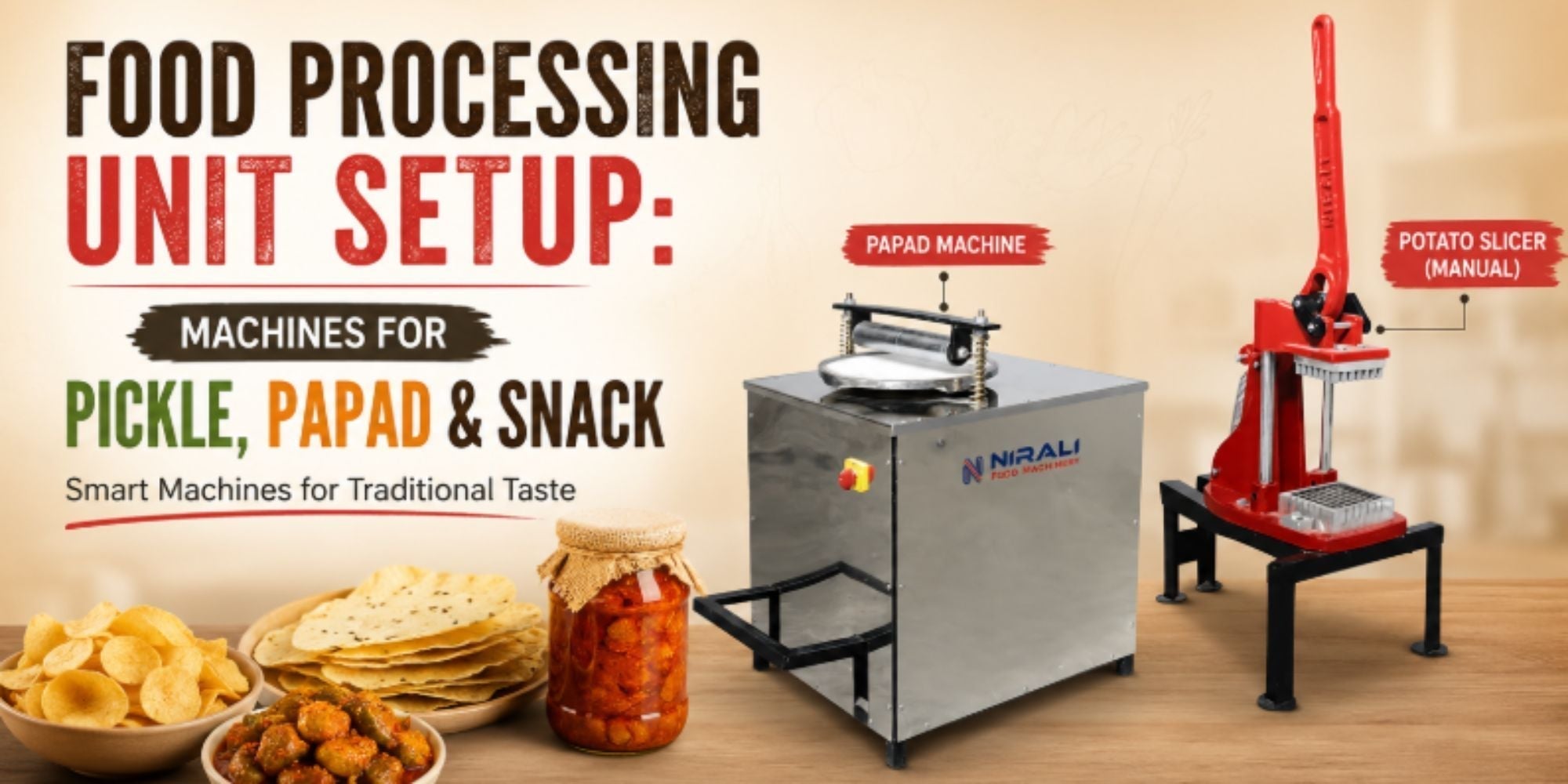 Food Processing Unit Setup: Machines for Pickle, Papad & Snack – Nirali ...